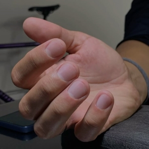 Men's hand with groomed nails